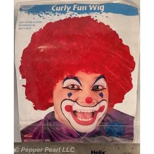 Curly Fun Clown Wig Costume BLACK Birthday Halloween Party One Size Theater